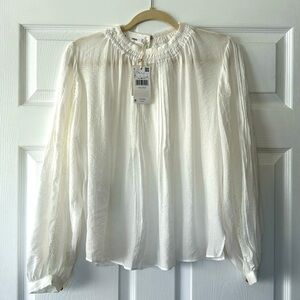 NWT MNG MANGO White Boho Blouse - Size Medium